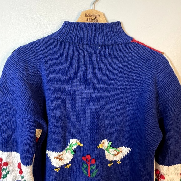 Vintage Duck & Barn Winter Christmas Holiday Knit Turtleneck Sweater Size Large - Picture 13 of 14